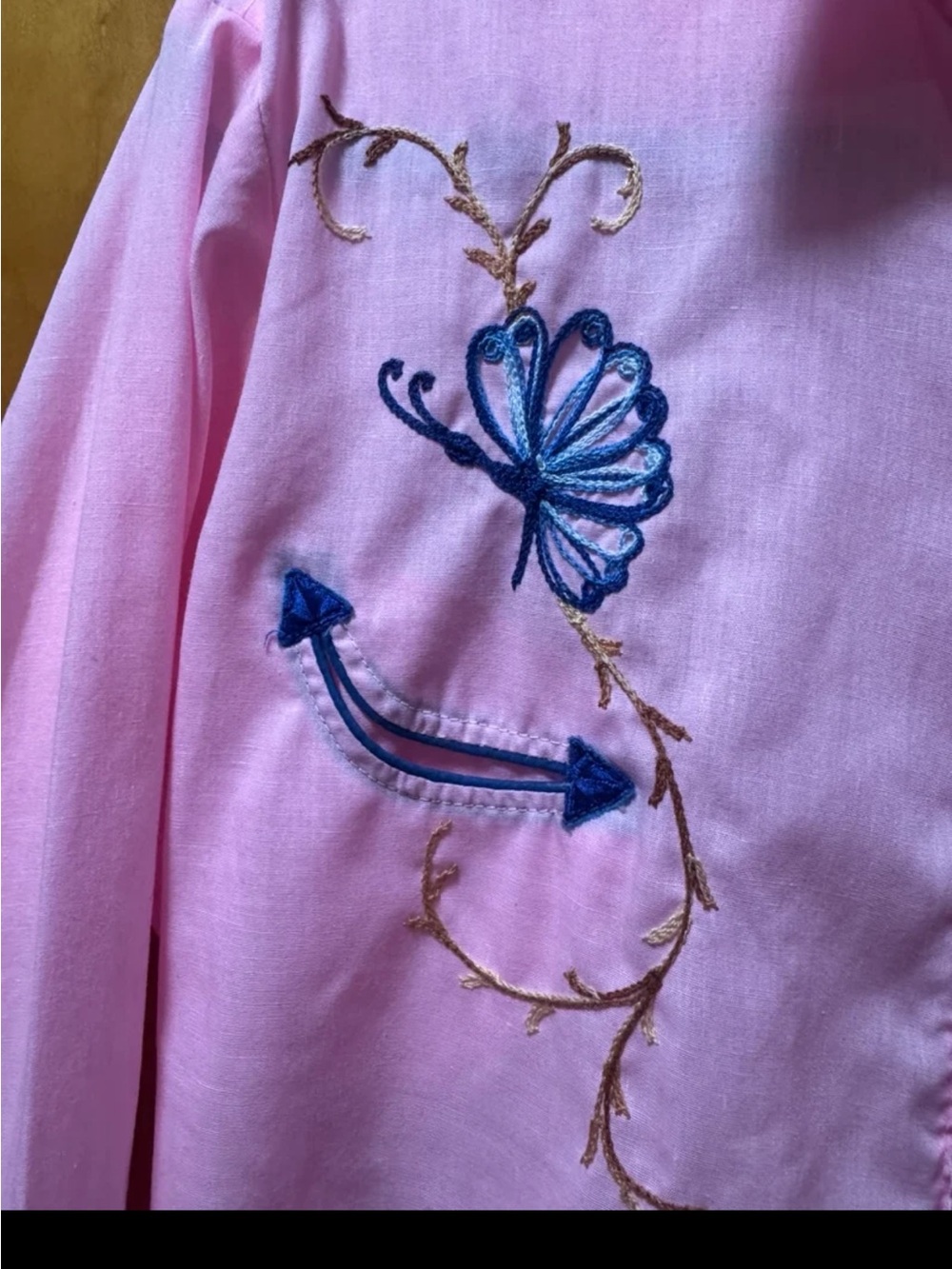Vintage - H BAR C RANCHWEAR - Pearl Snap - Butterfly Embroidered Western Shirt - Picture 3 of 12